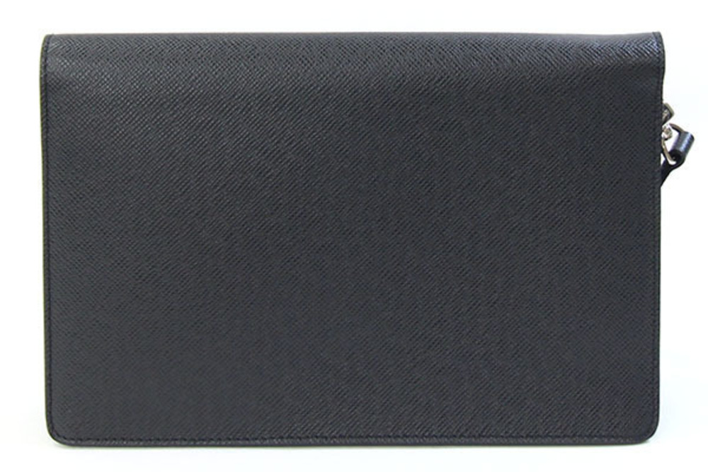 Louis Vuitton Shoulder Belaia Clutch Ardoise Bag Strap Black Taiga Black